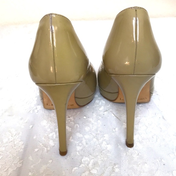 L.K.Bennett Patent Leather Pumps Size 37/6.5 Taupe - Picture 4 of 6